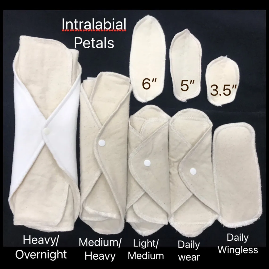 LadyWear Quick-Dry cloth menstrual pads - Organic Unbleached Cotton Flannel