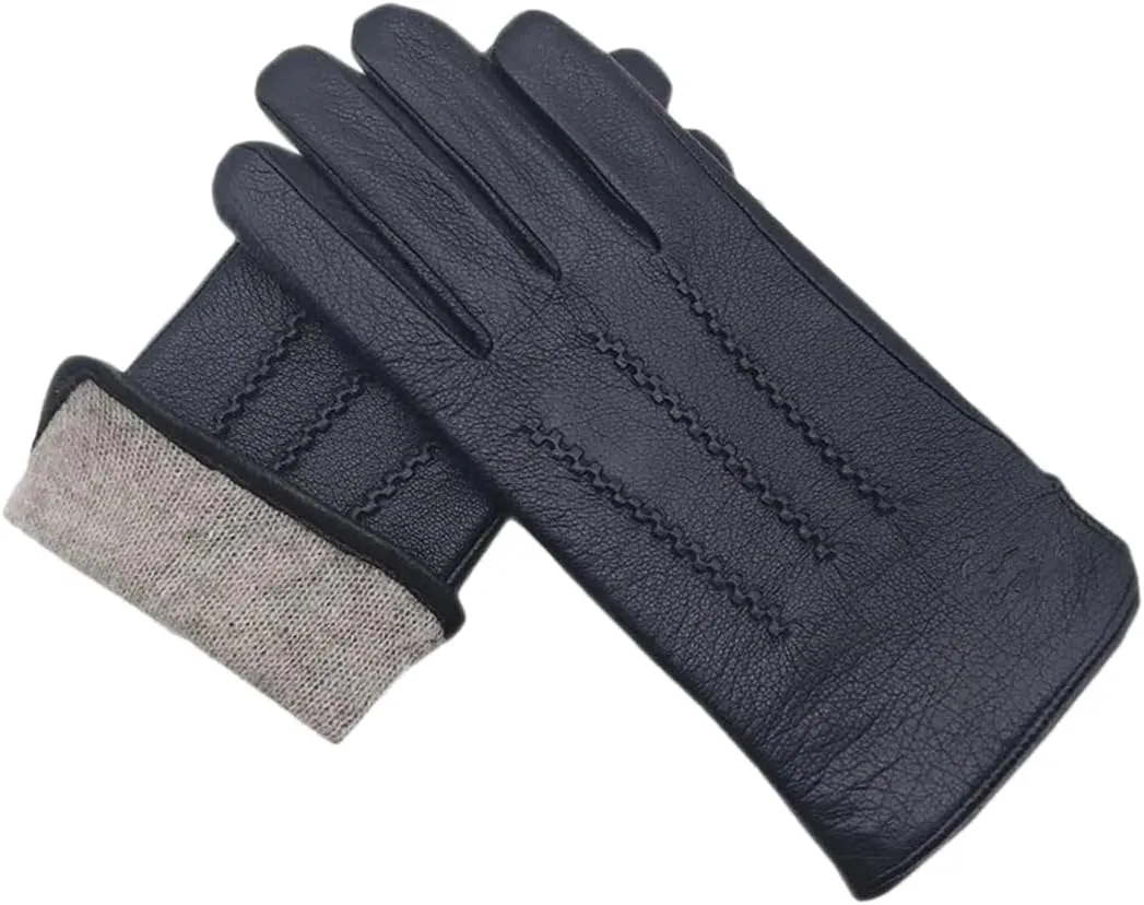 Men's Gloves Wrist Gloves Wool Lining Machine Sewing Warm Driving Riding Col