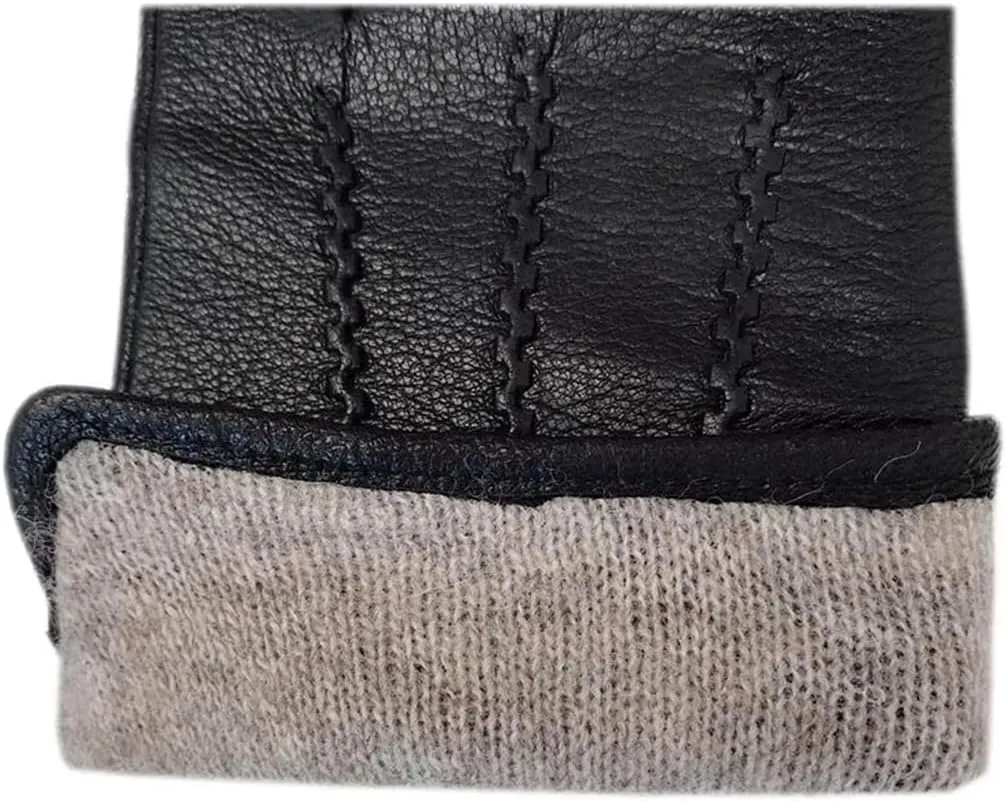 Men's Gloves Wrist Gloves Wool Lining Machine Sewing Warm Driving Riding Col