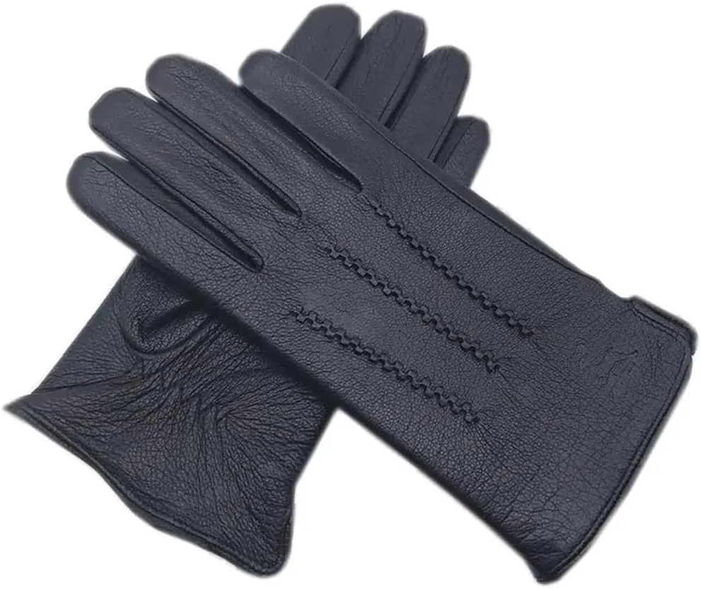 Men's Gloves Wrist Gloves Wool Lining Machine Sewing Warm Driving Riding Col