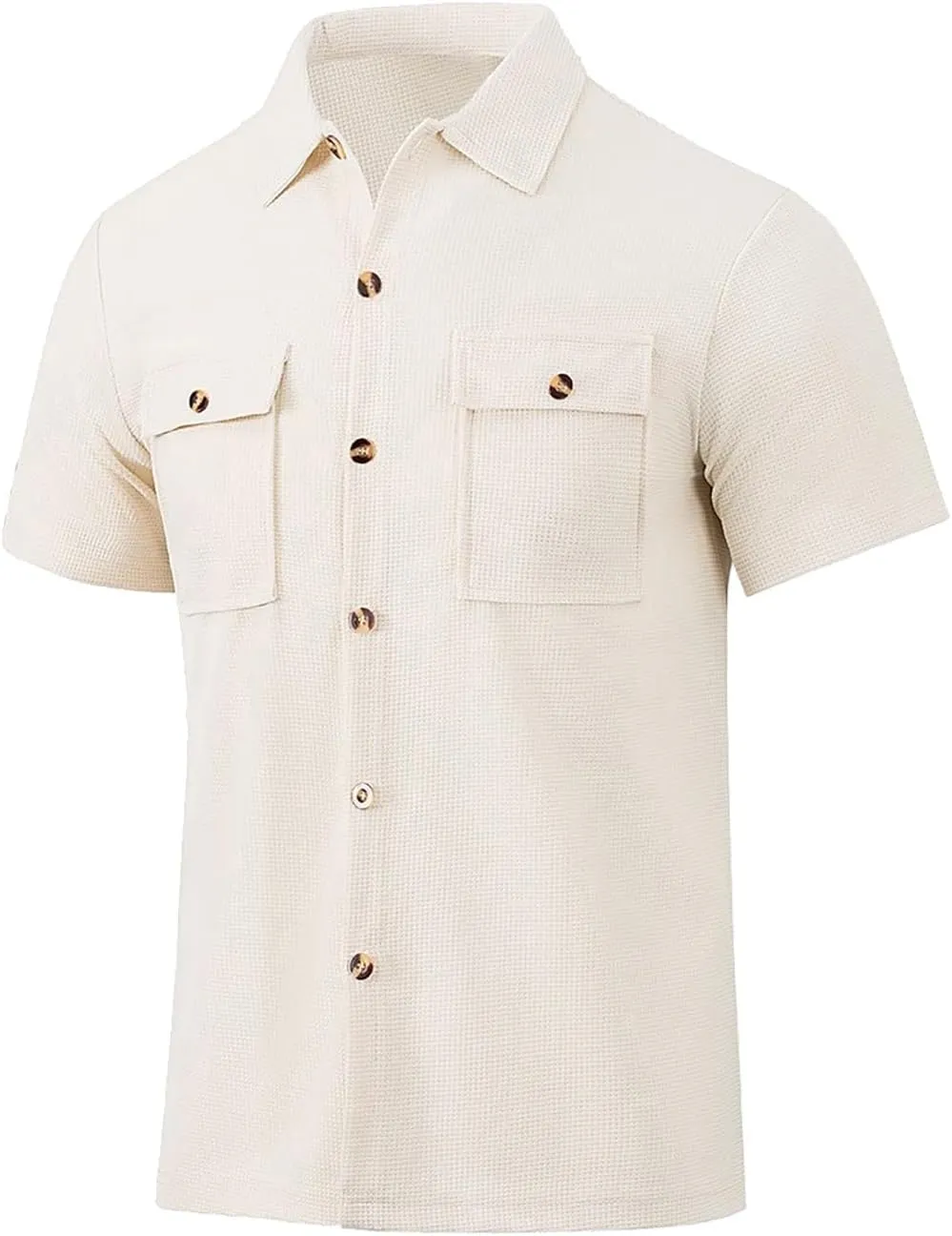 Men's Short Sleeve Hiking Fishing Shirt Quick Dry Cooling Sun Protection Shirt Summer Beach Vacation Tops with Pocket