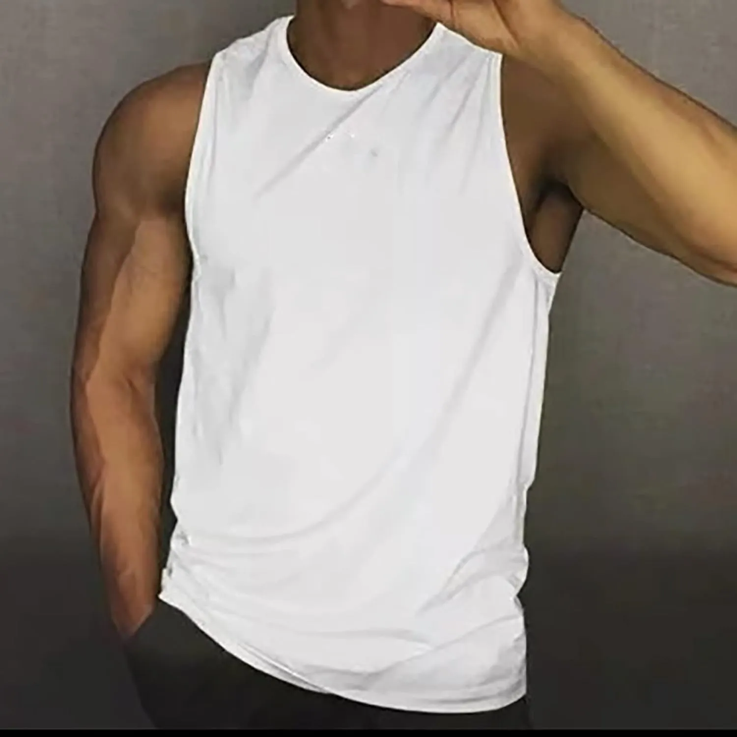 Men's Workout Tank Tops Quick Dry Sleeveless Bodybuilding Muscle Tees Athletic Gym Running Swim Beach Training Shirts
