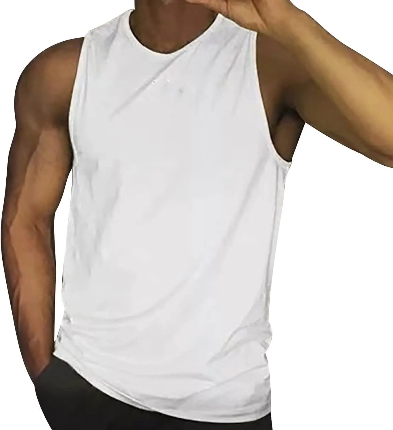 Men's Workout Tank Tops Quick Dry Sleeveless Bodybuilding Muscle Tees Athletic Gym Running Swim Beach Training Shirts