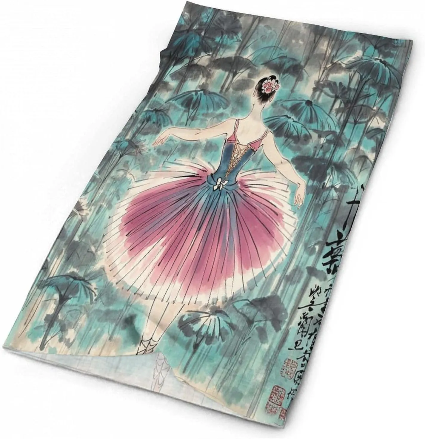 Neck Gaiter Face Cover Scarf Windproof Face Cover Classical Ballet Elegant Ballerinaprinted Sun Cooling Scarf for Skiing Fishing Hiking Cycling