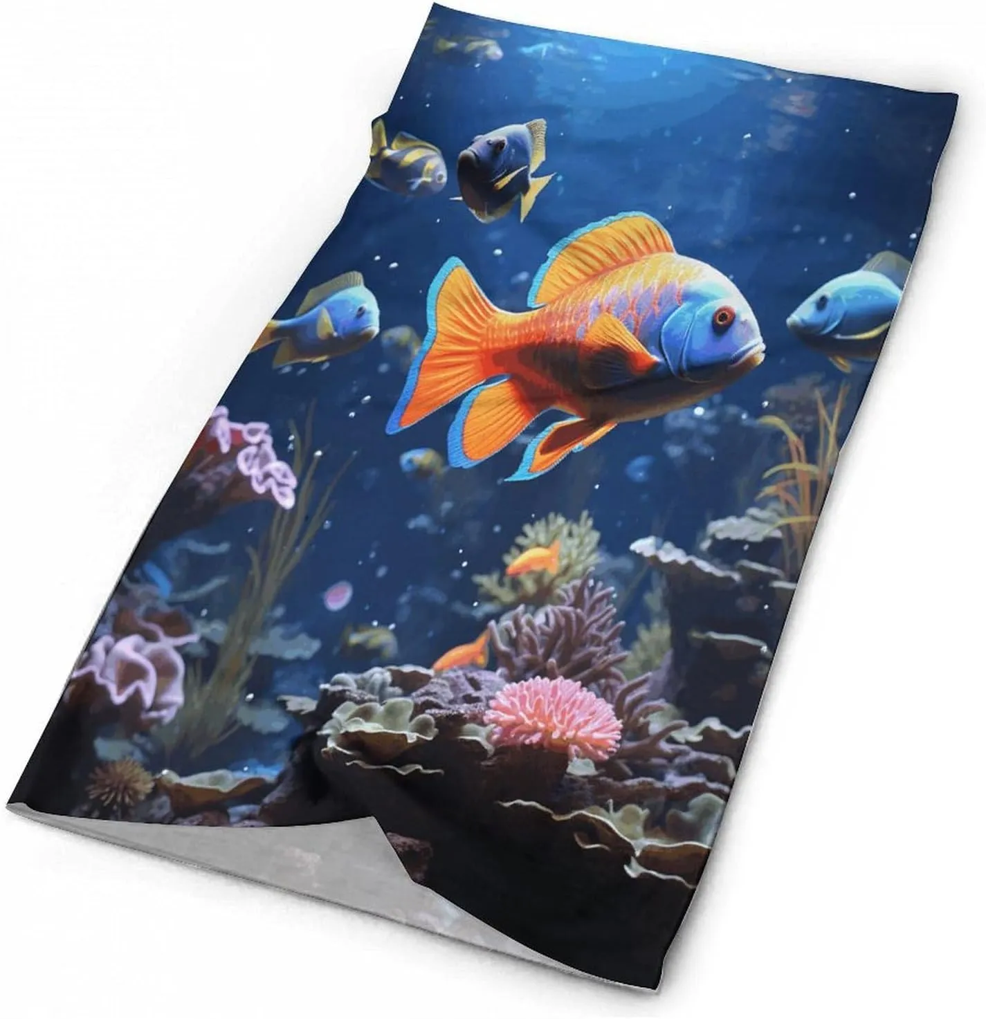 Neck Gaiter Face Cover Scarf Windproof Face Cover Fishsprinted Sun Cooling Scarf for Skiing Fishing Hiking Cycling