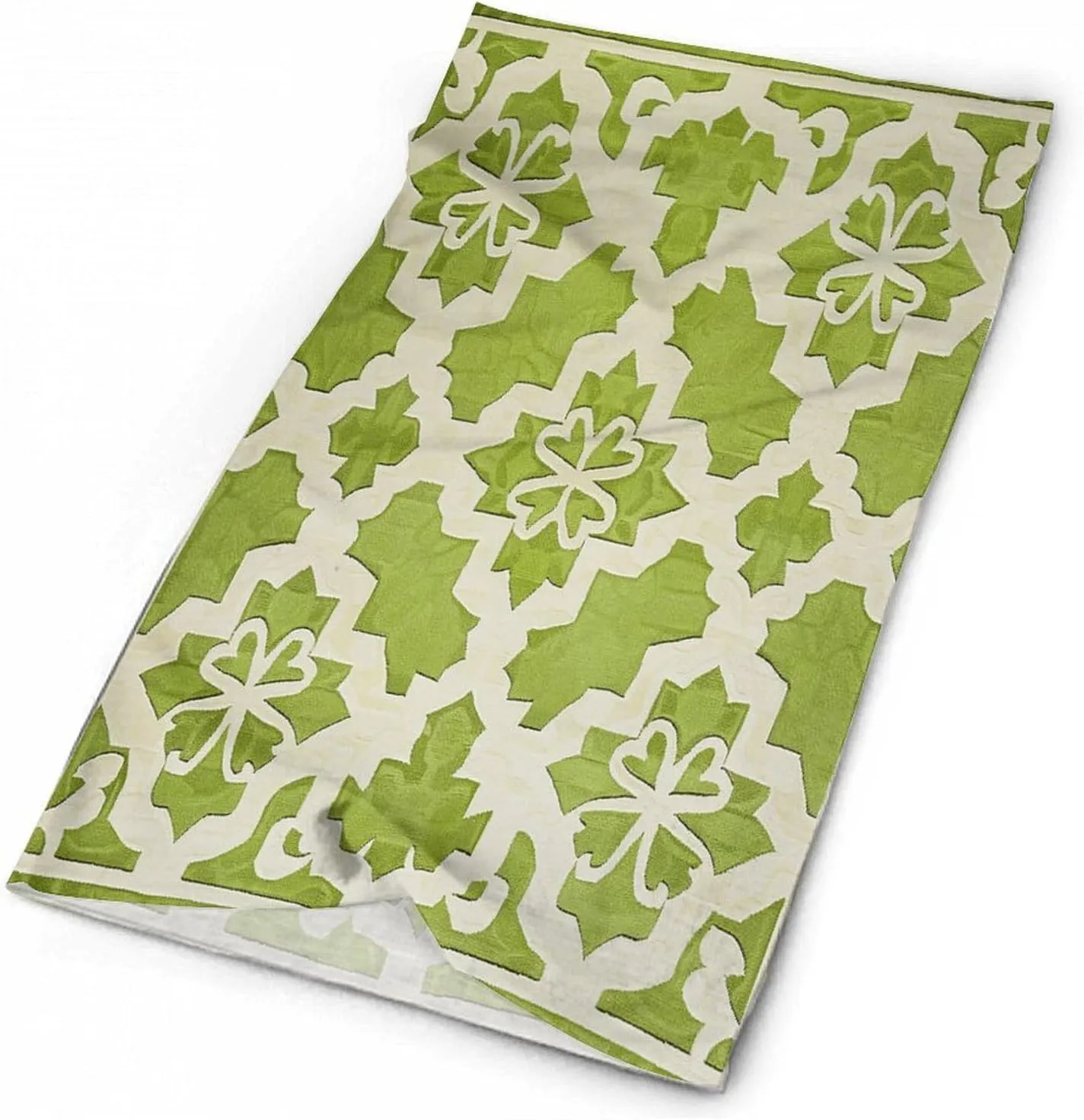Neck Gaiter Face Cover Scarf Windproof Face Cover Lime Green And Whiteprinted Sun Cooling Scarf for Skiing Fishing Hiking Cycling
