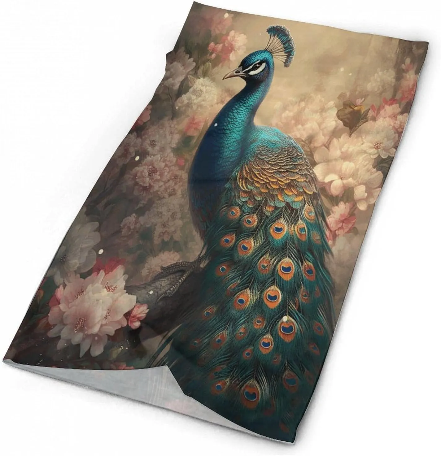 Neck Gaiter Face Cover Scarf Windproof Face Cover Oriental Peacock Patternprinted Sun Cooling Scarf for Skiing Fishing Hiking Cycling