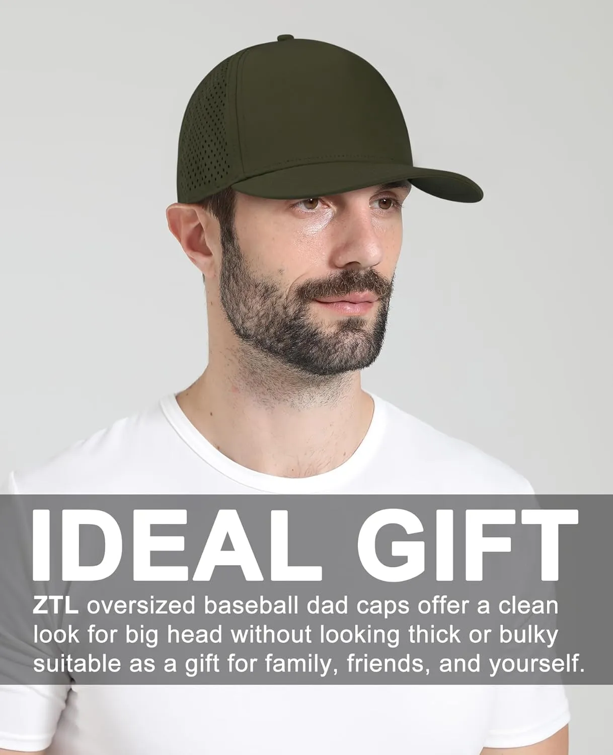 Oversize XL XXL Men Quick Dry Baseball Cap Water-Resistant Performance Laser Cut Mesh Snapback Hat for Big Heads 23.5"-26"