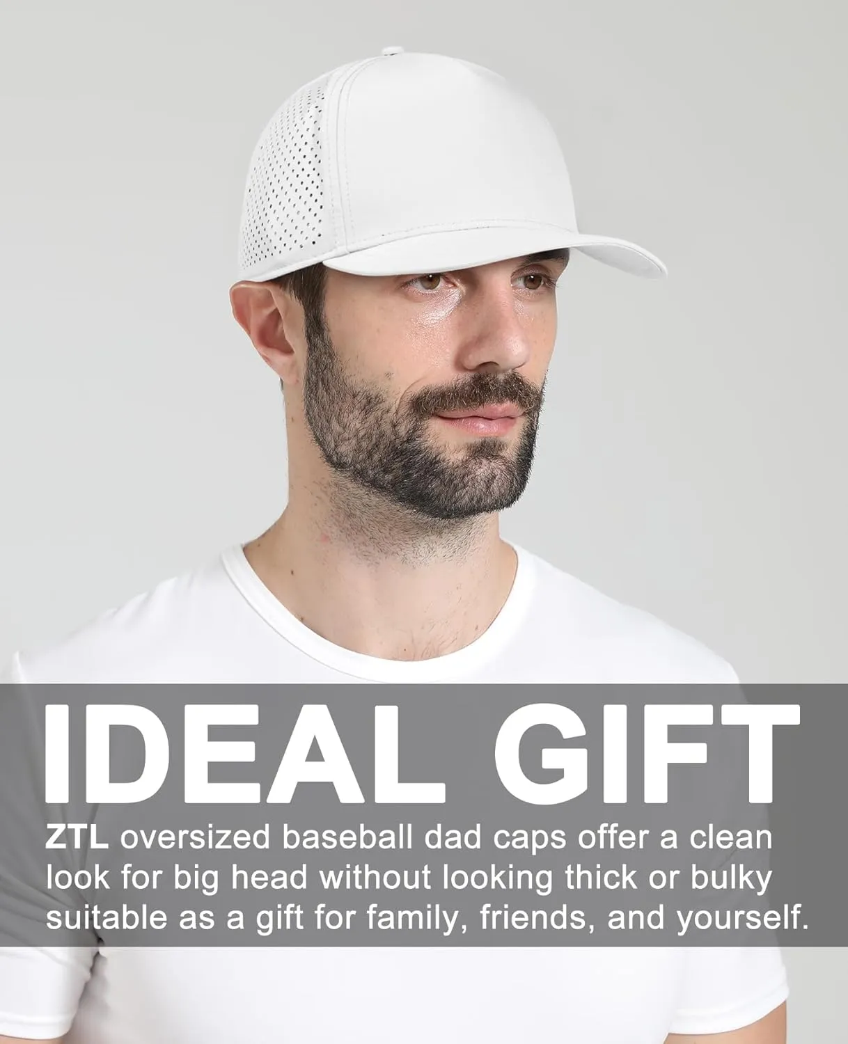 Oversize XL XXL Men Quick Dry Baseball Cap Water-Resistant Performance Laser Cut Mesh Snapback Hat for Big Heads 23.5"-26"