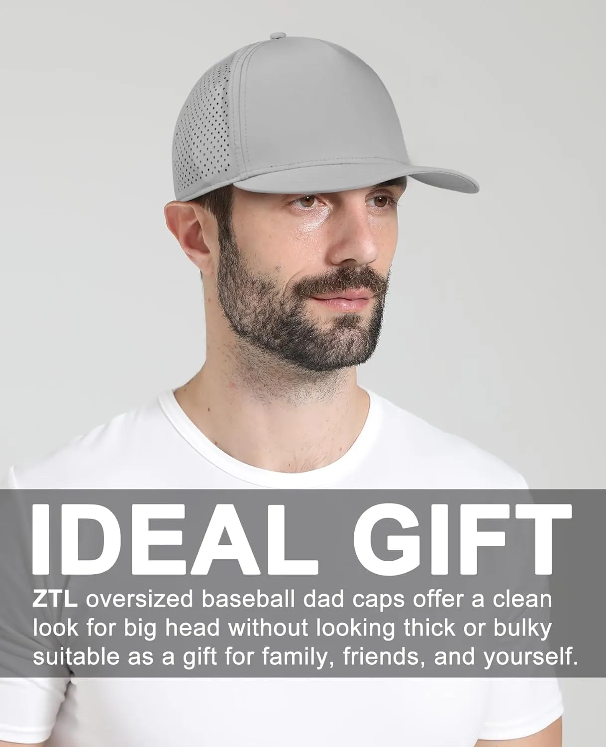 Oversize XL XXL Men Quick Dry Baseball Cap Water-Resistant Performance Laser Cut Mesh Snapback Hat for Big Heads 23.5"-26"