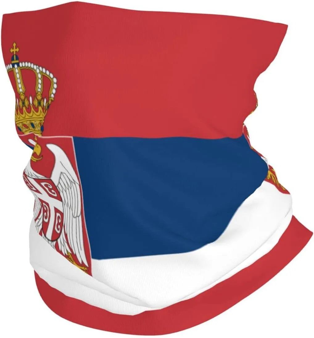 Serbia Flag Neck Gaiter Face Mask, Sun Dust Protection Neck Wraps Balaclava, Reusable Masks Scarf Bandana Multicolor