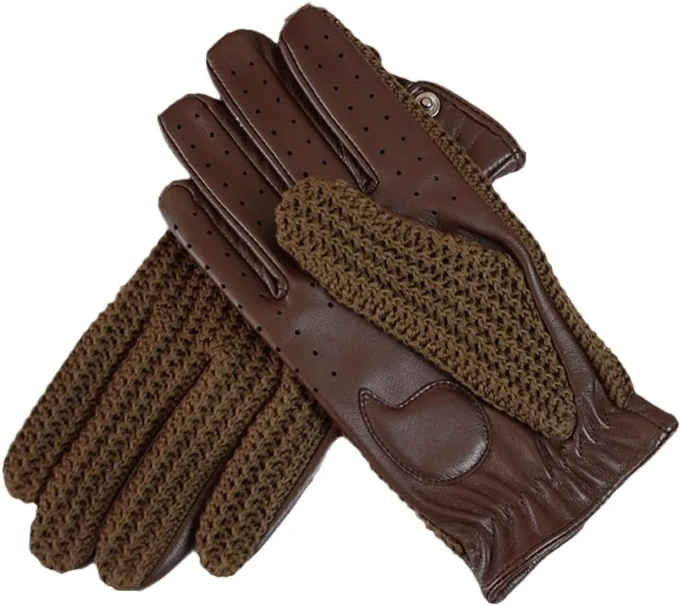 Summer Motorcycle Riding Leather Driving Gloves Men's Touch Screen Goatskin Unlined Driver Gloves