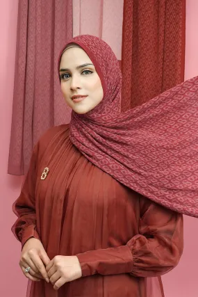 Tapis Pleated Shawl - Tomato