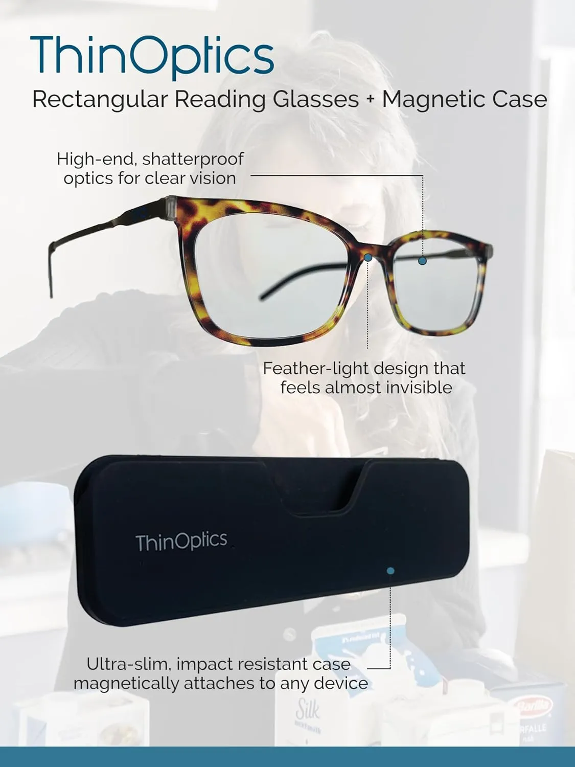 ThinOptics Rectangular Reading Glasses