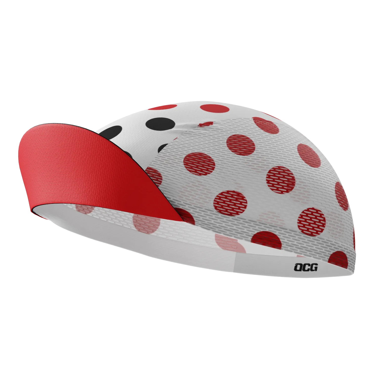 Unisex Red Polka Dots on White Quick Dry Cycling Cap