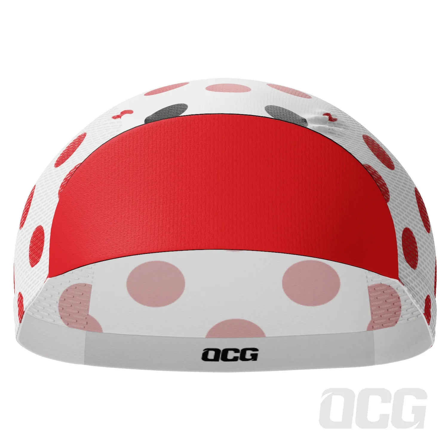 Unisex Red Polka Dots on White Quick Dry Cycling Cap