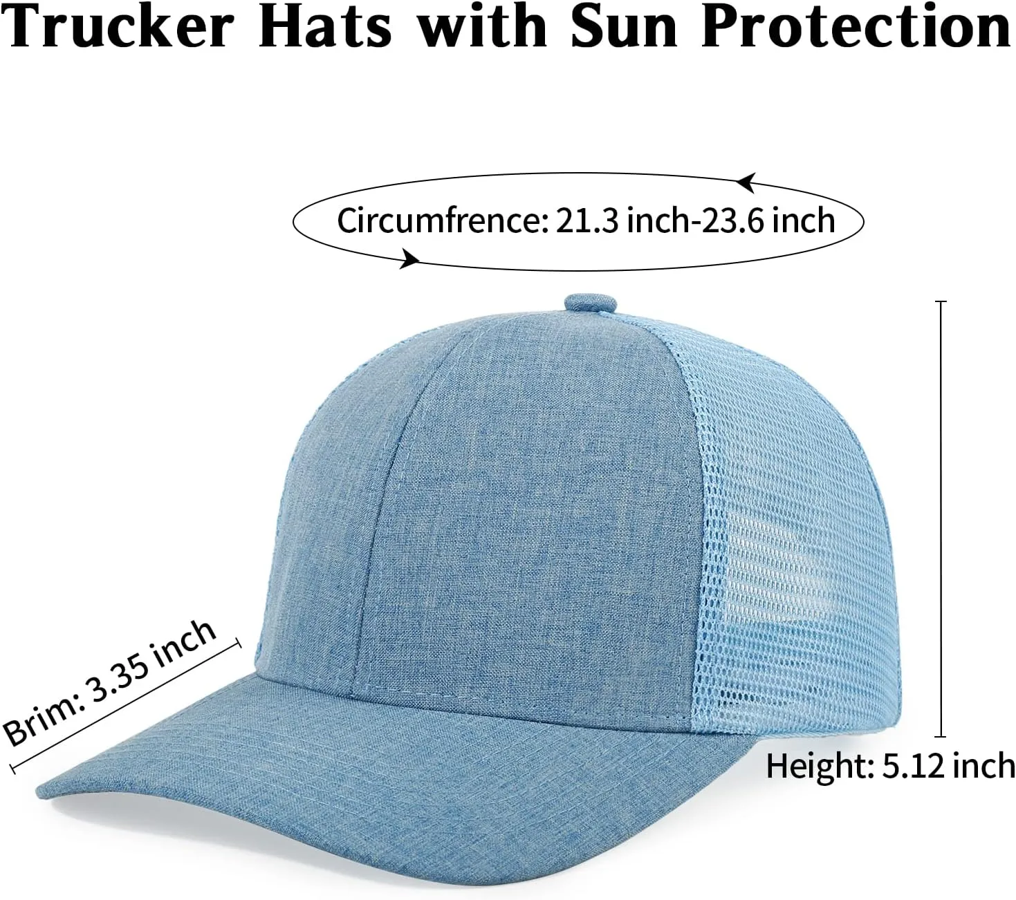 Unisex Trucker Hats Blank Mesh Snapback Hats Sport Plain Baseball Caps Adjustable Fitted Hat