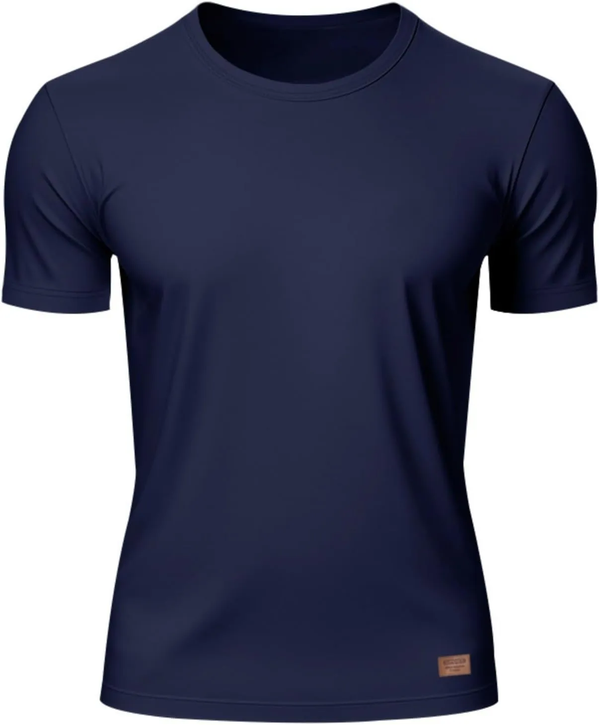 WENKOMG1 Round Neck T-Shirt for Men Quick Dry Solid Color Basic Summer Workout Gym Shirt