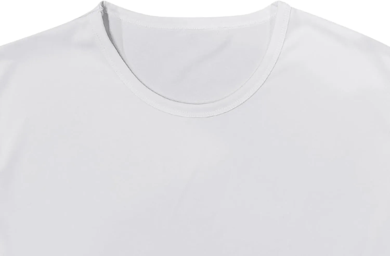 WENKOMG1 Round Neck T-Shirt for Men Quick Dry Solid Color Basic Summer Workout Gym Shirt