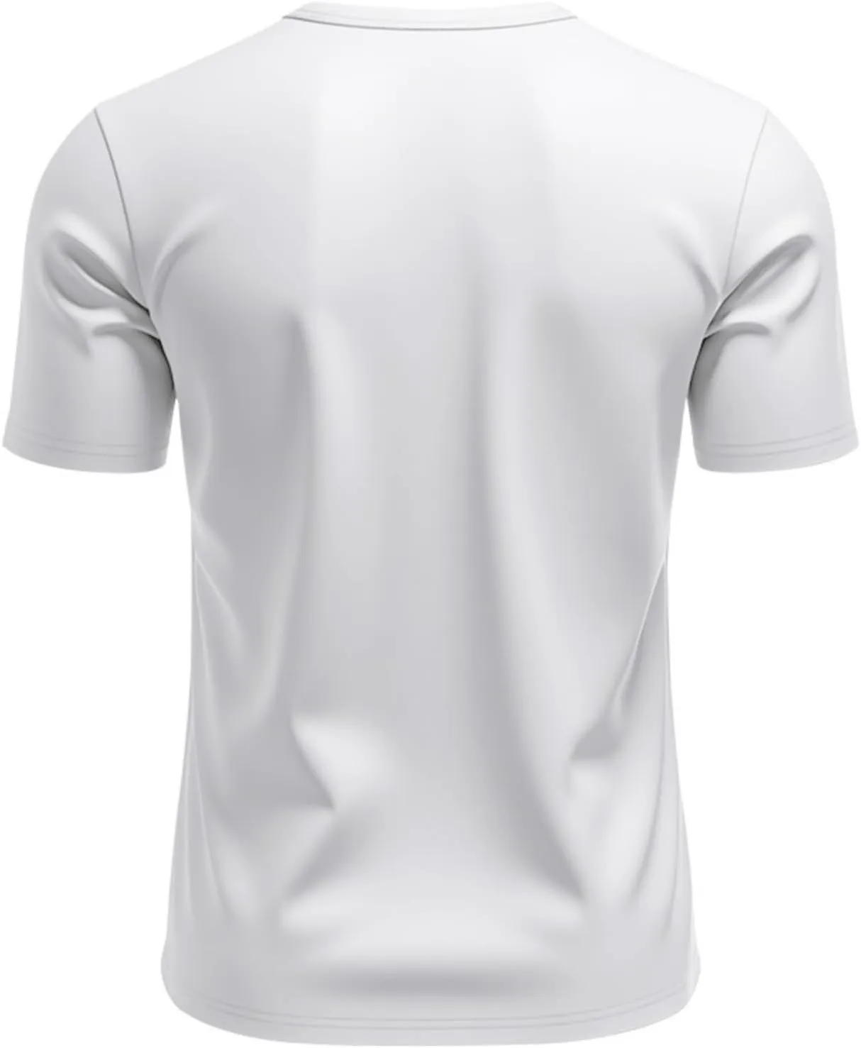WENKOMG1 Round Neck T-Shirt for Men Quick Dry Solid Color Basic Summer Workout Gym Shirt