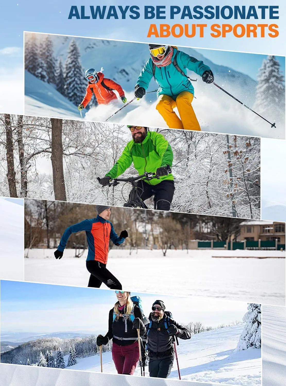 Winter Gloves Men Women - Thermal 3M Thinsulate Ski Gloves, Thinck Waterproof Cold Weather Snow Gloves With Touchscreen Fingers, Anti-Slip Windproof Warm Sports Glove Snowboard, Cycling, Hiking