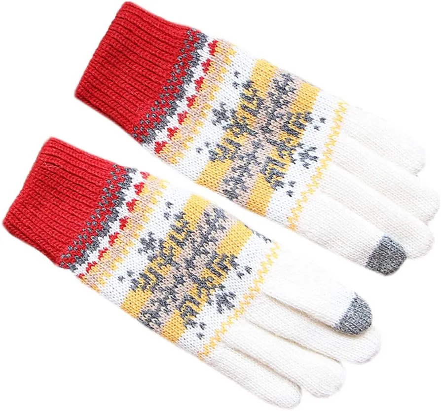 Winter Thickened Wool Gloves Women Touchscreen Knitted Gloves Fashion Keep Warm Gloves