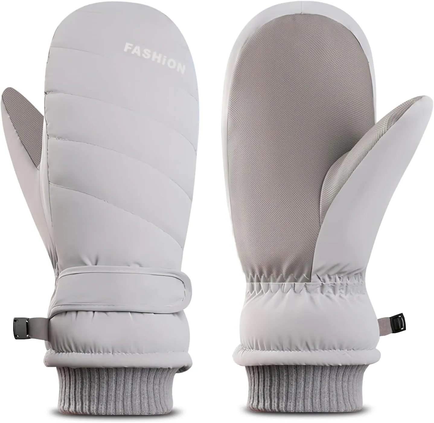 Winter Women Ski Mittens, Waterproof Touch Screen Snow Mitts, Anti Slip Warm Windproof Snowboard Gloves for Skiing Hiking Cycling