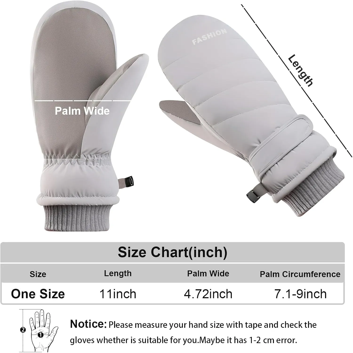 Winter Women Ski Mittens, Waterproof Touch Screen Snow Mitts, Anti Slip Warm Windproof Snowboard Gloves for Skiing Hiking Cycling