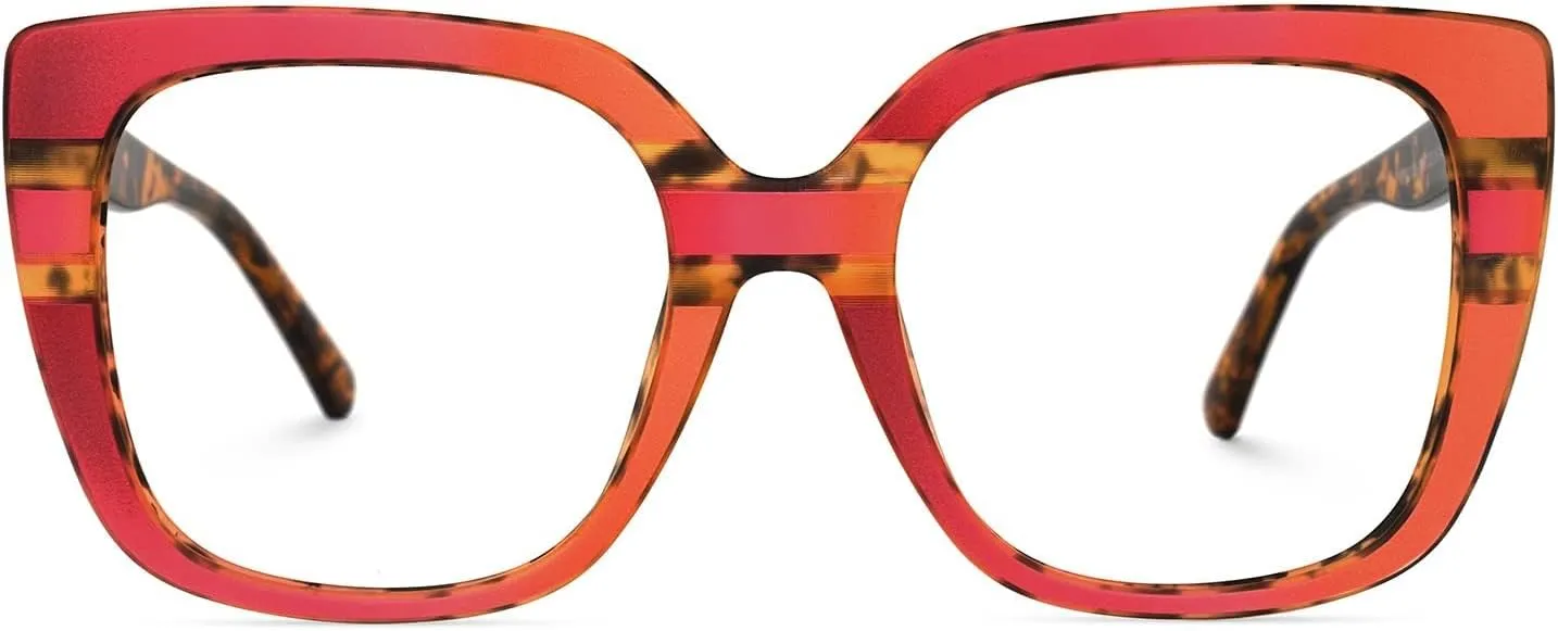 Zeelool Readers Stylish Oversized Square Reading Glasses Blue Light Blocking for Women Brenda ZOP02126
