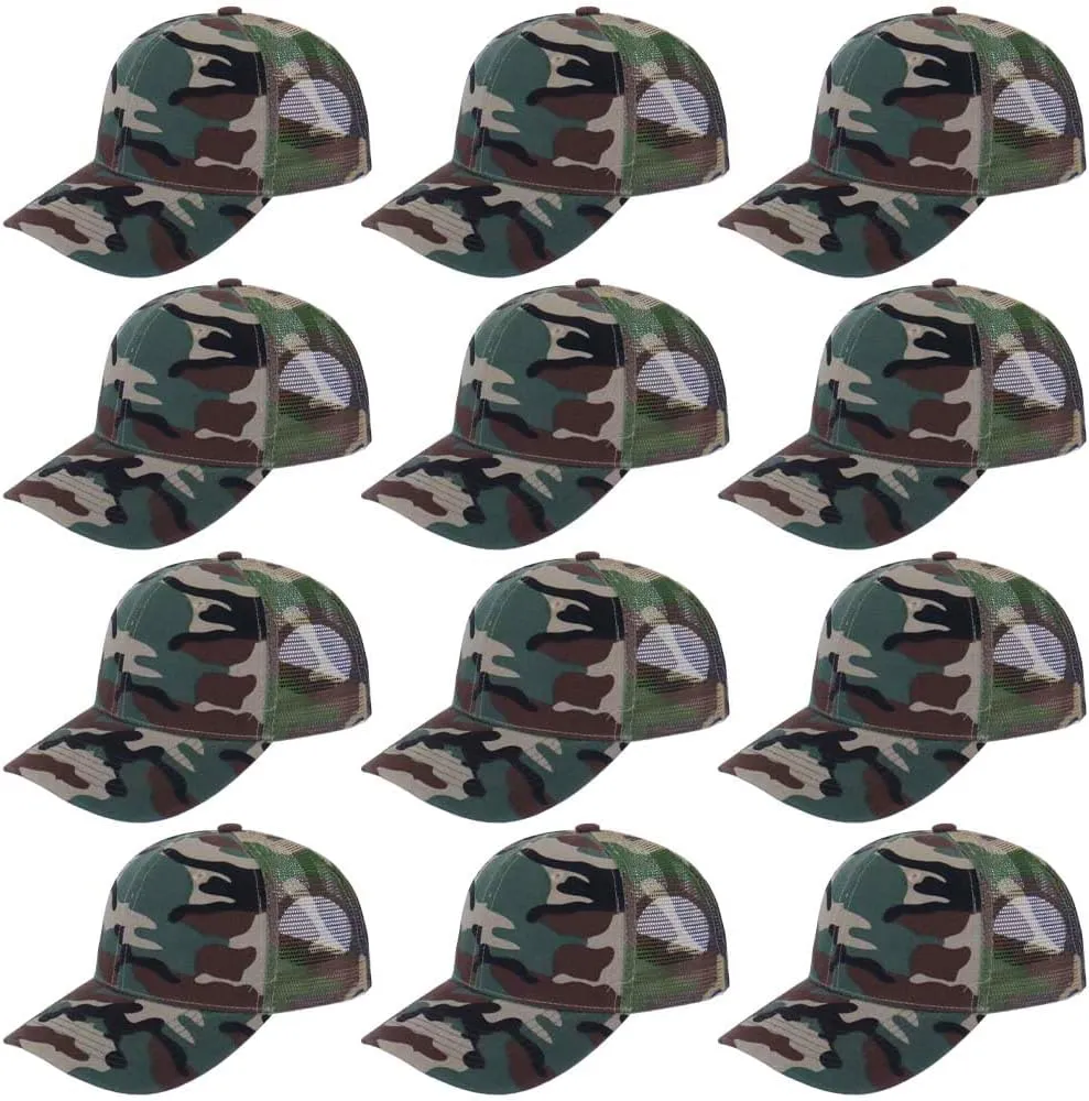 ZH 12 Pack Mesh Trucker Hats, Bulk Baseball Caps for Men and Women, Trucker Cap Wholesale